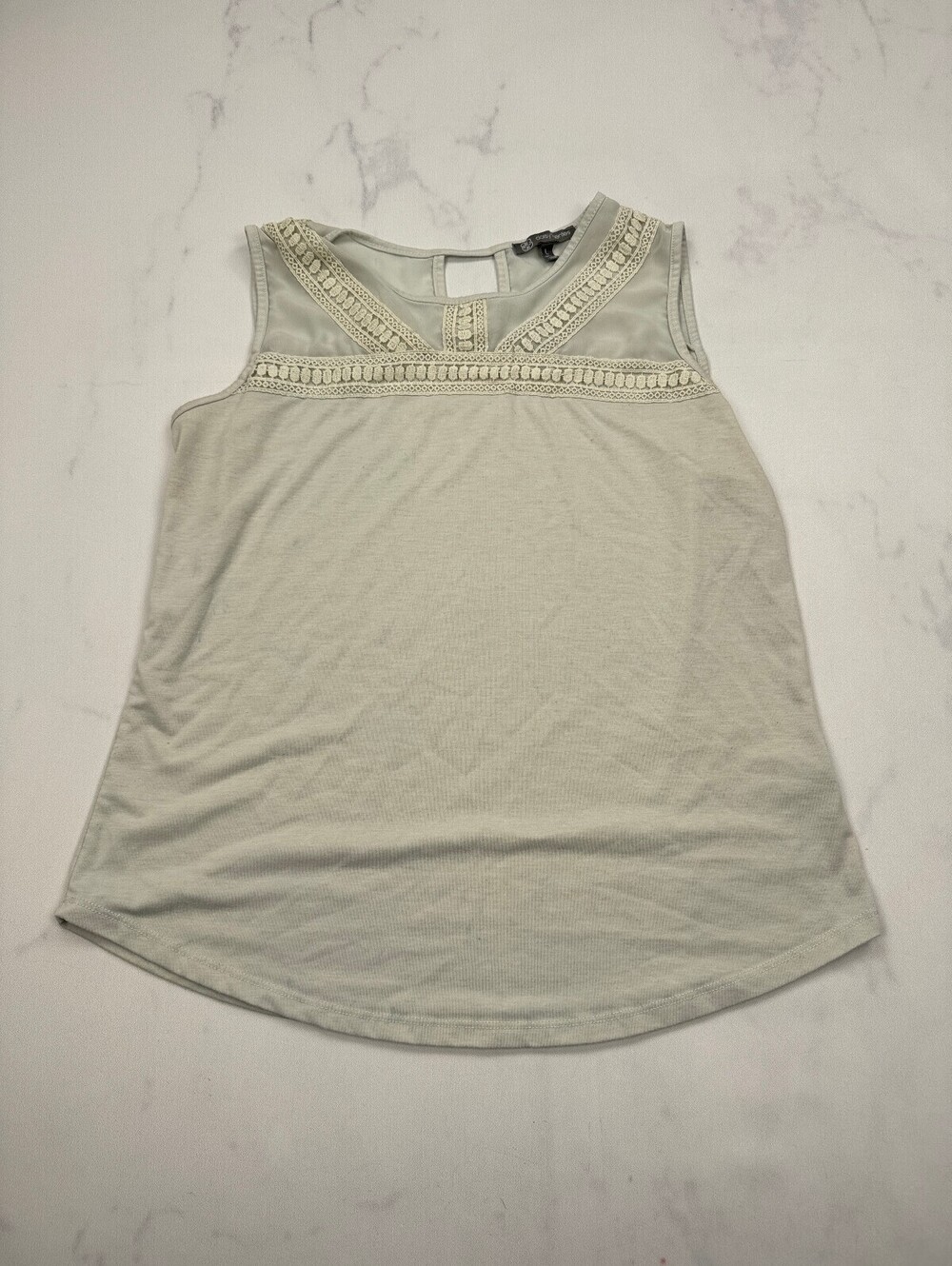 Daisy Fuentes Blouse Cream Modern Classic Flattering Minimal - Womens L